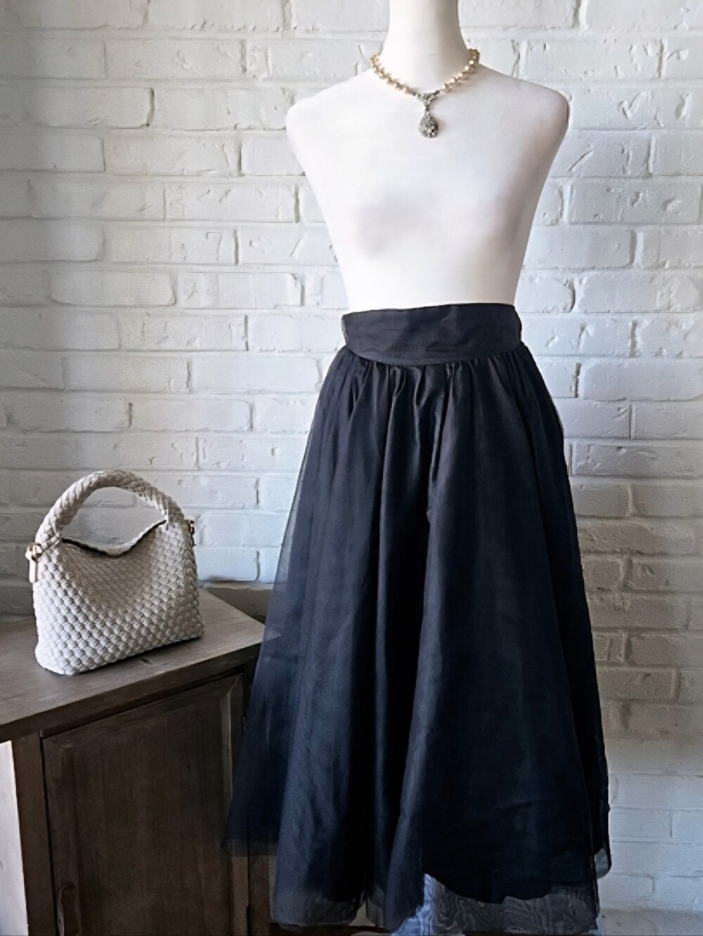 Vintage 1950s Tulle & Satin Formal Skirt, Wiley-Samuelson, XXS Or XS